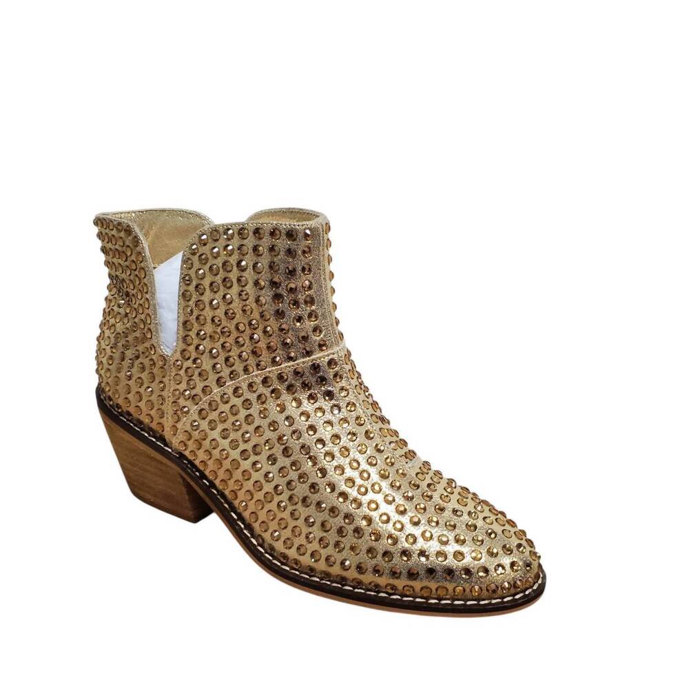 NEW GABBY women's rhinestone bootie in gold